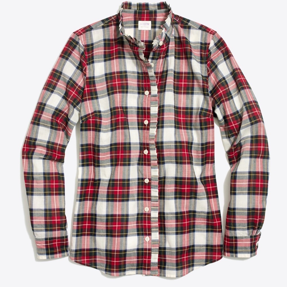 J.Crew Plaid Button-Down Shirt | 100% Cotton | XS